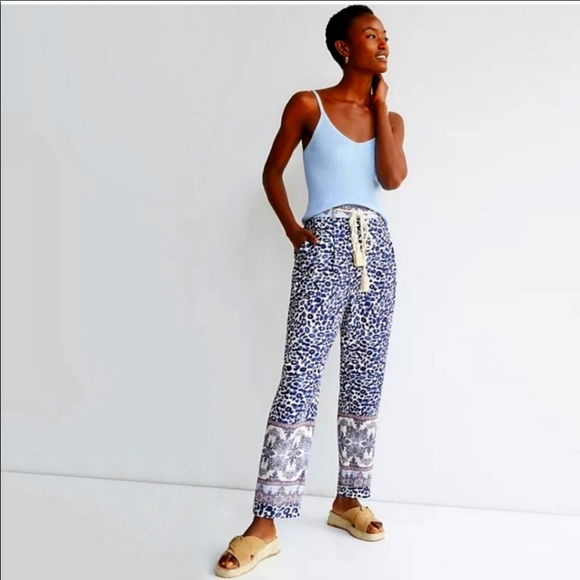 NWT animal and floral print pants Anthropology XS